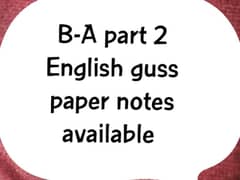 BA part 2 English solved guss paper notes available
