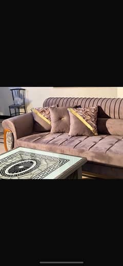Turkish L shape sofa 7seater and table