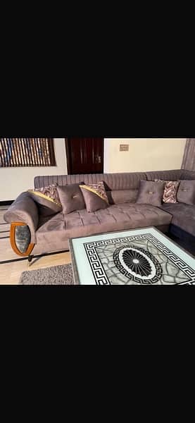 Turkish L shape sofa 7seater and table 1