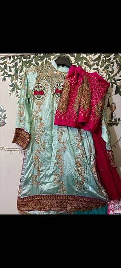 three pieces silk fancy embroidered suit