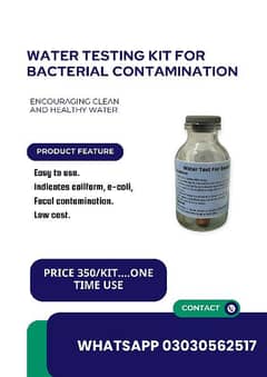 Water Test kit for bacterial contaminations. 0