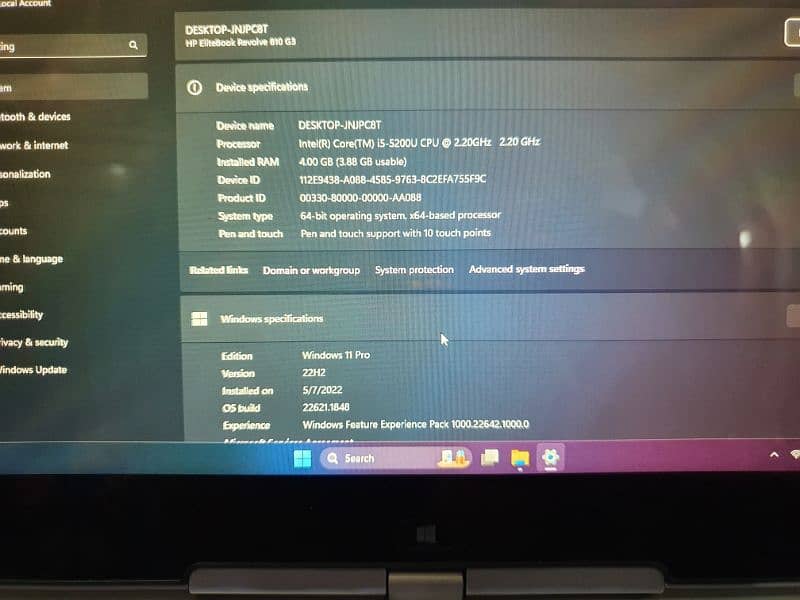 HP EliteBook Revolve 810 | i5 5th Gen | 2GB Graphic Card | 128 SSD 6