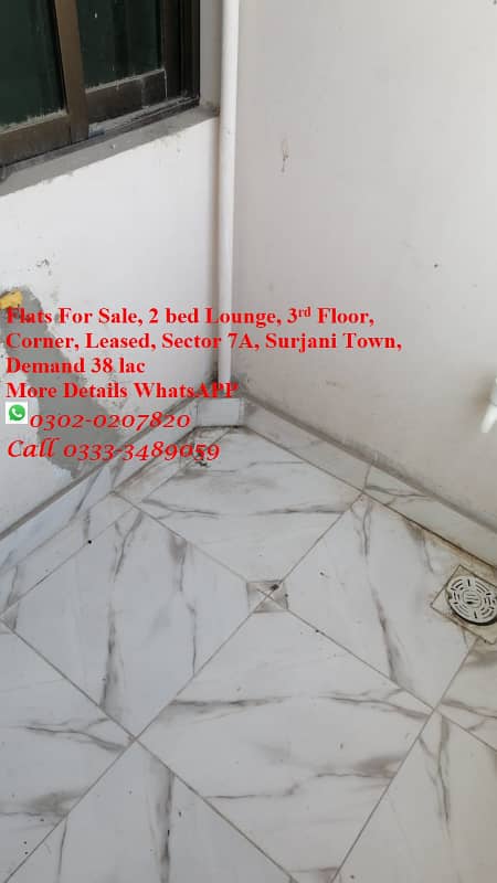 2 bed Lounge Flat for Sale corner west open, Leased Surjani Town 5