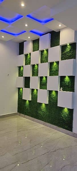 Artificial grass/green mat garden/duck tile/complete glass work 10