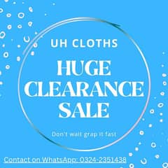 STOCK CLARENCE SALE AVAILABLE  (CONTACT ON WHATSAPP: 0324-2351438)