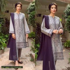 3pc piece embroidery loan unstitched suit 0