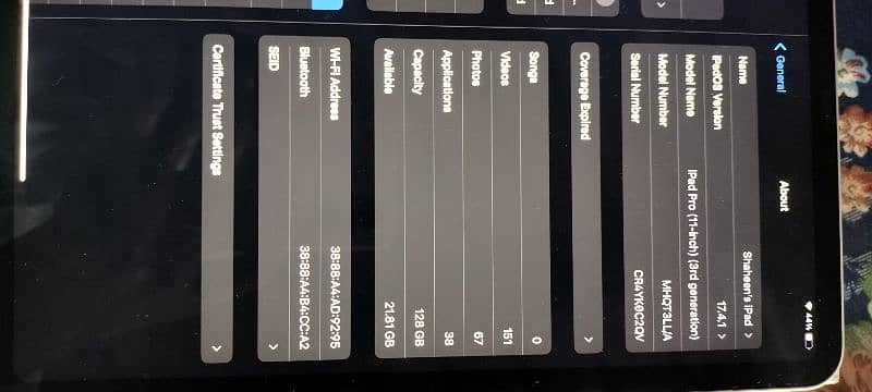 iPad pro 11' M1 (128GB) + full box & PUBG ka bap 120 FPS 4