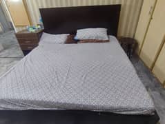 Bed set with side table and dressing table and Almari