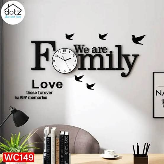 3D Family wooden wall clock 4