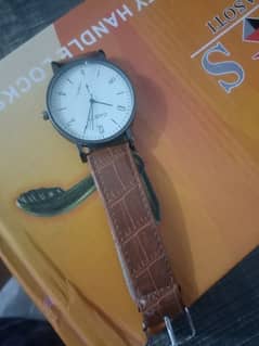 Men watch with leather stripe 0
