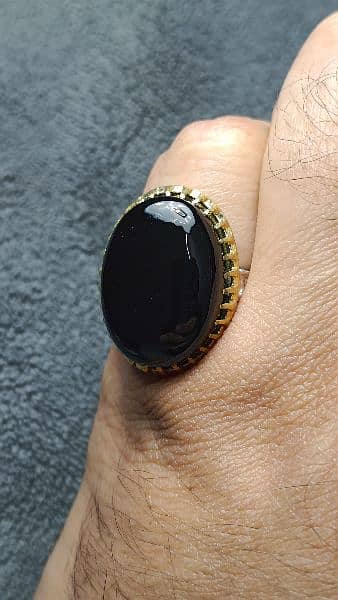 Black onyx sang e Sulemani stone in pure silver ring beautiful design 3