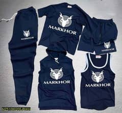 5 Pieces Men's Markhor Printed Track Suit