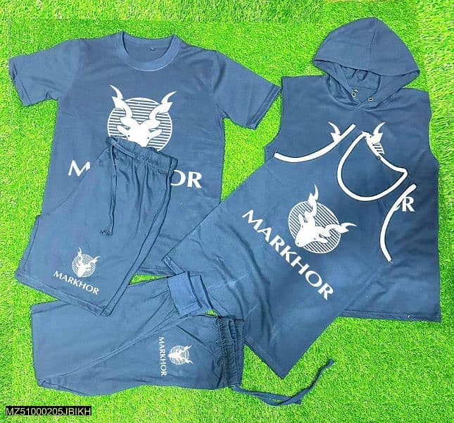 5 Pieces Men's Markhor Printed Track Suit 1
