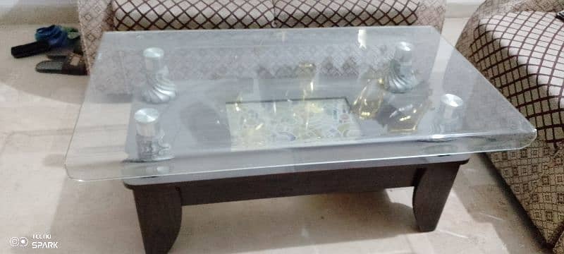 4 seater sofa with glass table for sale 2