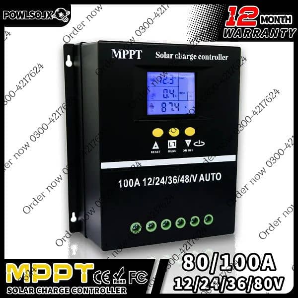 Solar MPPT 60/100a Lead Acid Lithium Batteries 36V/48V Solar Ch 4