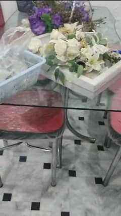 6 seater with glass table dining table 0