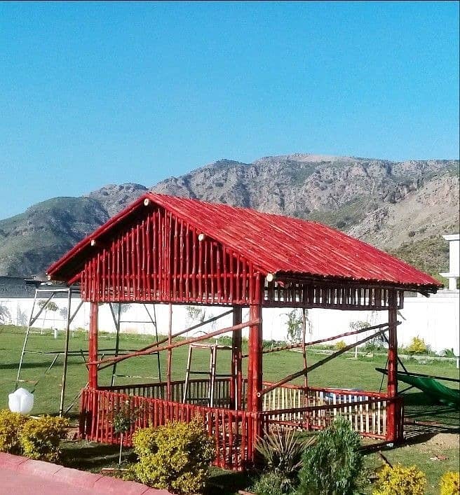 bamboo work/bamboo huts/animal shelter/parking shades/Jaffri shade 1