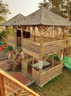 Jaffri walls/bamboo work/bamboo huts/animal shelter/parking shades