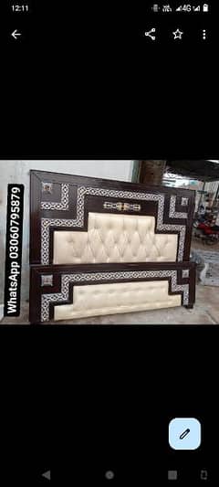 dark brown colour double poshish golden and silver contrast simple bed 0