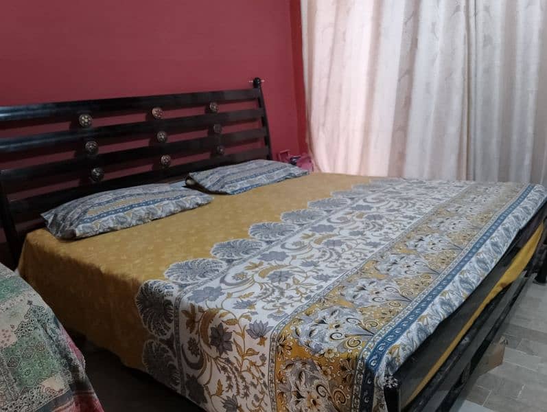 6x6 Iron bed with mattress for sale 1