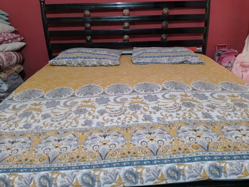 6x6 Iron bed with mattress for sale 2