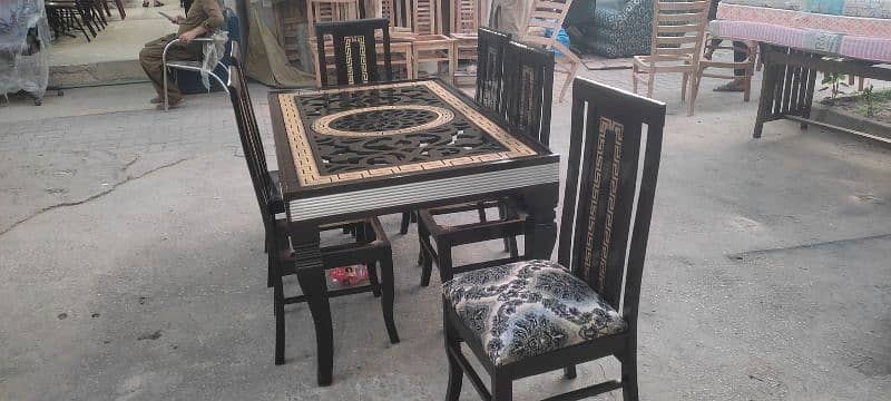 6 chairs dining table set lasani cnc design  03165073265 1