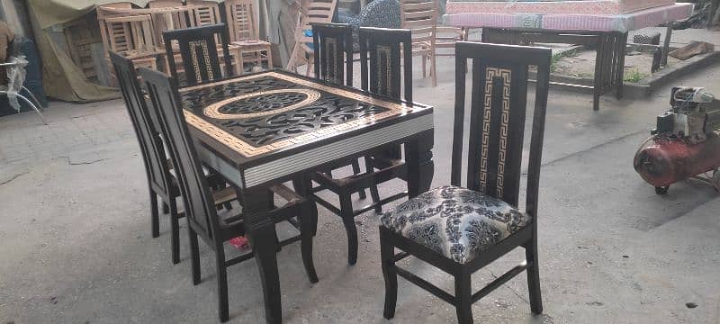 6 chairs dining table set lasani cnc design  03165073265 2