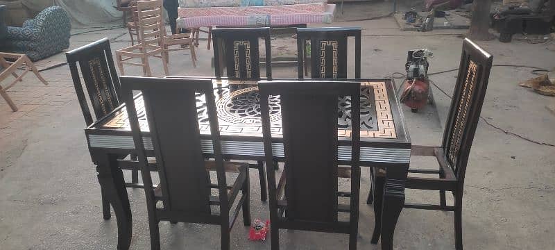 6 chairs dining table set lasani cnc design  03165073265 4