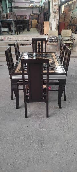 6 chairs dining table set lasani cnc design  03165073265 5