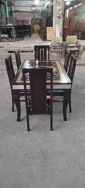 6 chairs dining table set lasani cnc design  03165073265 6