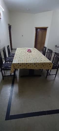 6 seater dining table with chairs sheesem wood 0