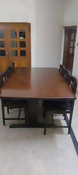 6 seater dining table with chairs sheesem wood 1