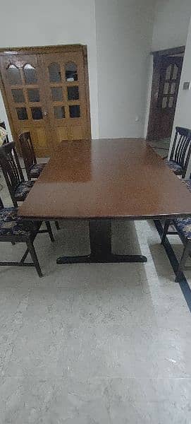 6 seater dining table with chairs sheesem wood 2