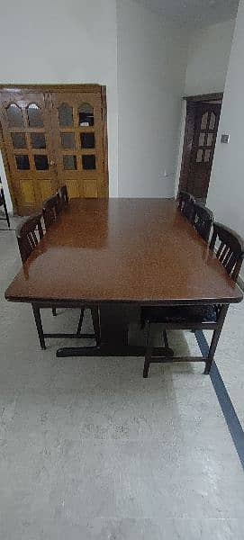 6 seater dining table with chairs sheesem wood 3