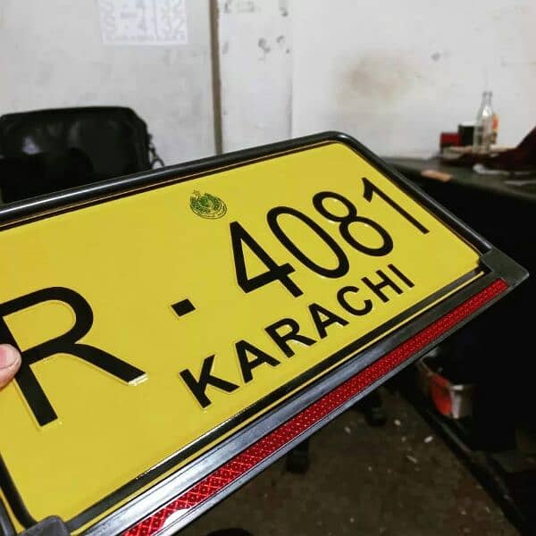 all car and baike new embossed Number plate delivery available all Pak 12