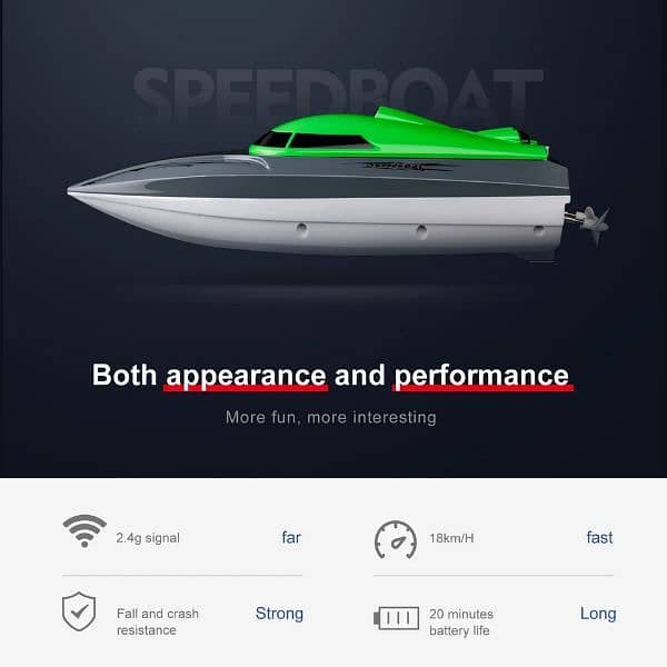 Rc Boat 2.4G High Speed 20km/h Remote Control Speed Boat Rechar 4