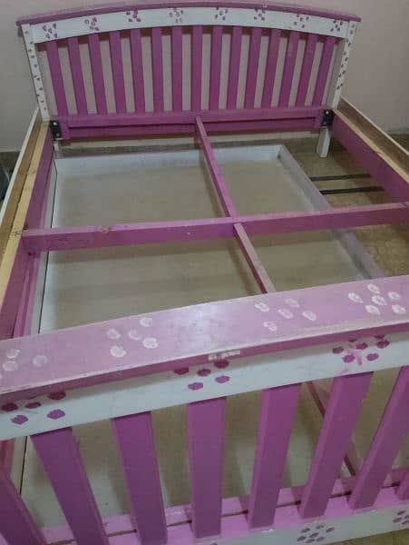 child bed set and 2 door almira 6