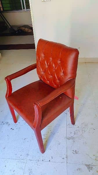 rectangular chair with red leather chair 3