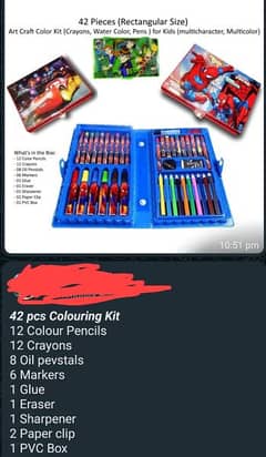 42 pieces colouring kit 12th colour pencil