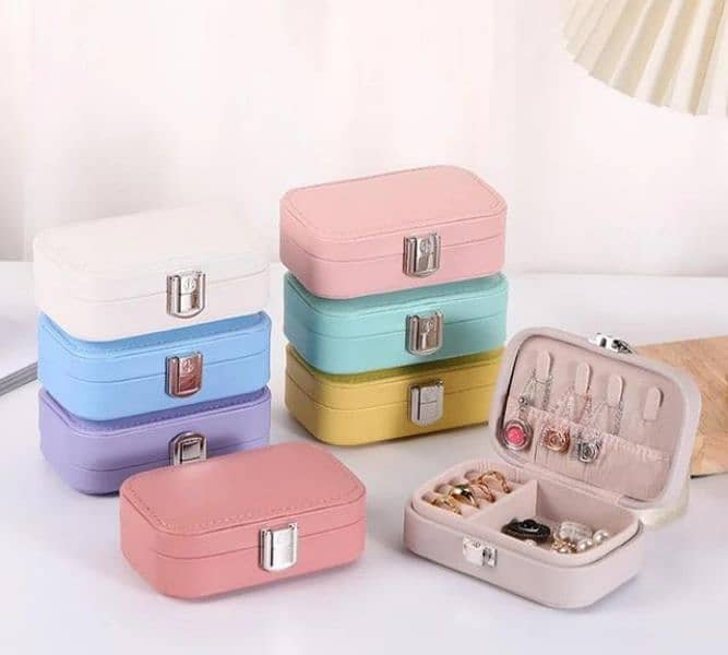 Double Layer PU Leather Jewelry Box For Travel With Delivery Available 2