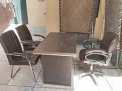 Set of 3 office chairs and one table