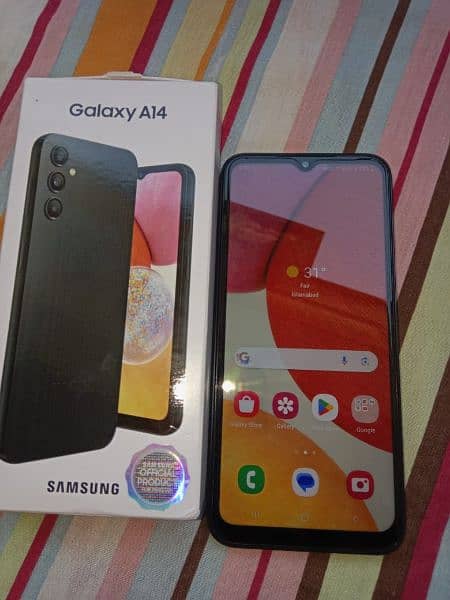 samsung a14 6gb128 all oky phone ha no problem one hand used with box 4