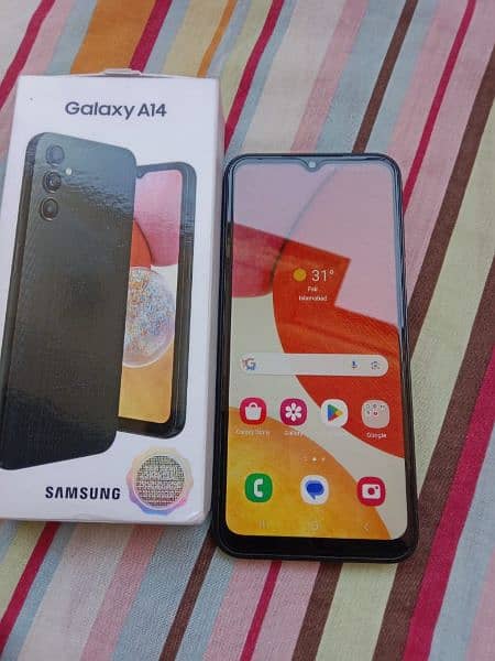 samsung a14 6gb128 all oky phone ha no problem one hand used with box 5