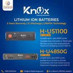 New Narada & Knox Lithium Ion phosphate Solar Battery 50,100Ah 48V