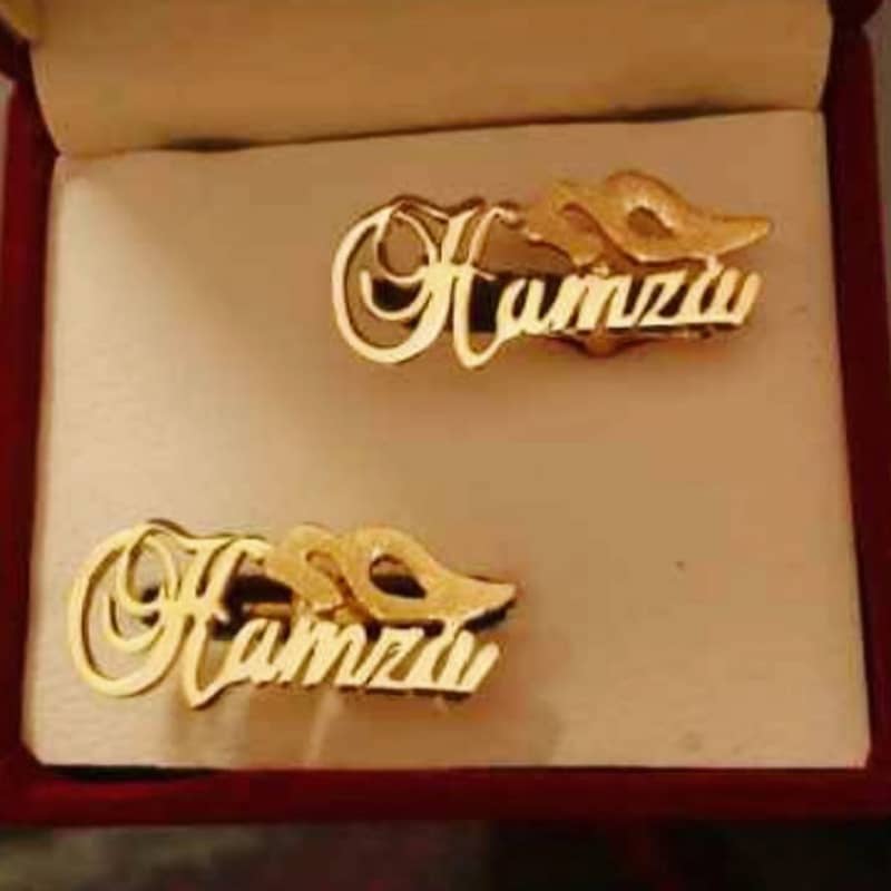 Customized Cufflinks: Wear Your Name with Pride, Name Studs, Cufflinks 8