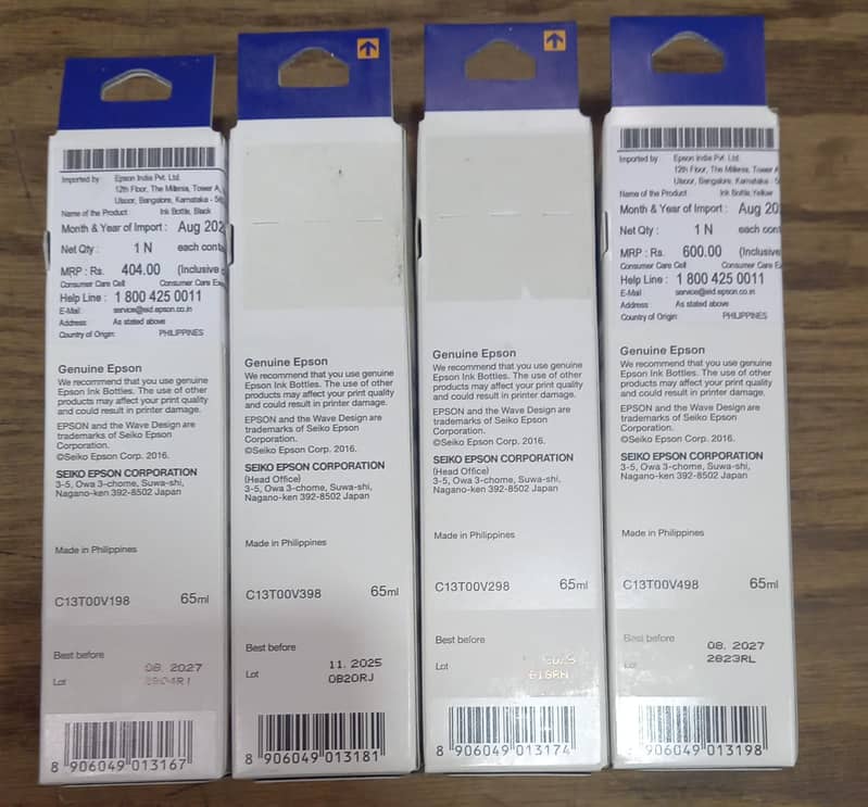 Epson 003 Original INK Bottle  (4 PCS/SET) 1