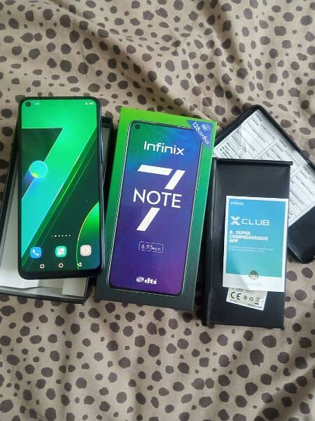 infinix  note 7 6gb 128gb g70 processor with box only 1