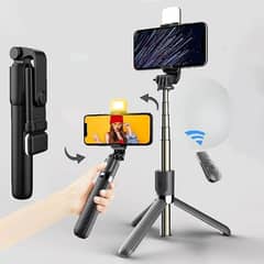 Selfie stick for iphone, mobile with built in light 0