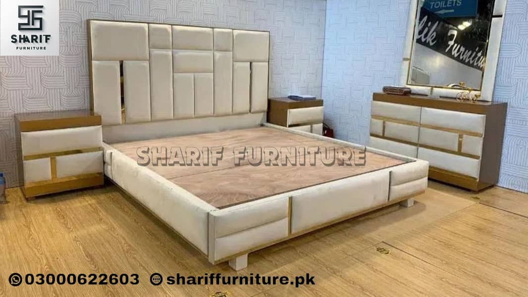 Bed set/ Double bed/ Side table/Dressing/Bedroom furniture 1