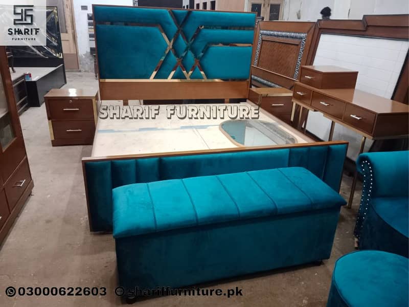 Bed set/ Double bed/ Side table/Dressing/Bedroom furniture 4